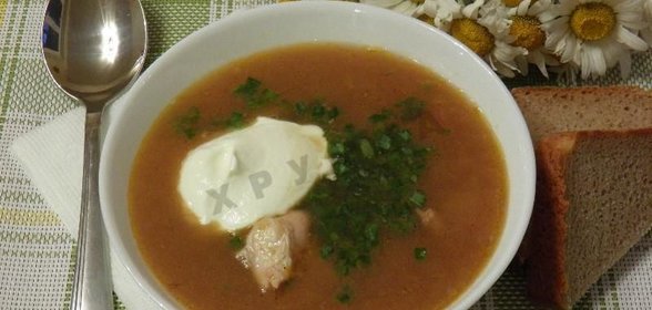 Суп с консервированной фасолью и курицей