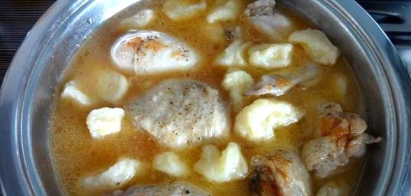 Галушки с курицей