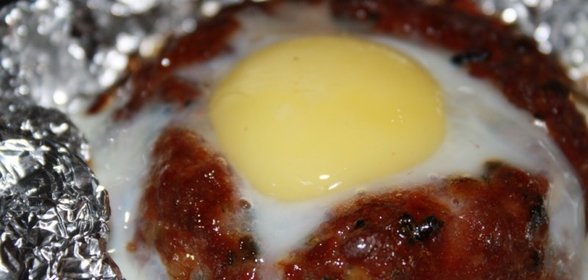 Мясная котлета Гнездо в духовке