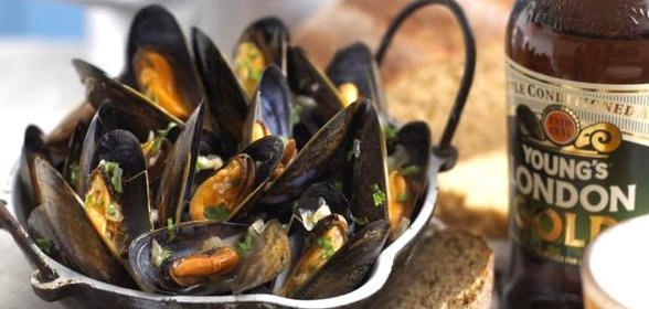 Мидии в пиве