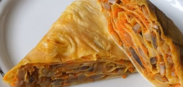 Рулет из лаваша с грибной начинкой