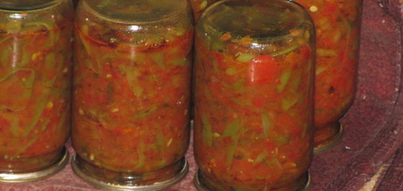 Зеленая фасоль в сливочно папричной подливе(заготовка на зиму)