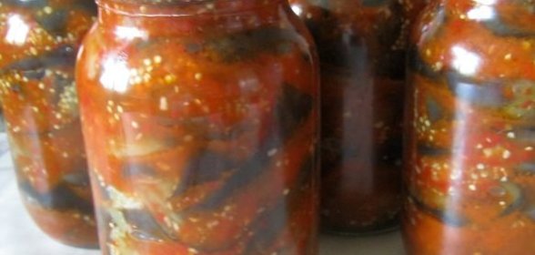 Салат из баклажанов на зиму Тещин язык