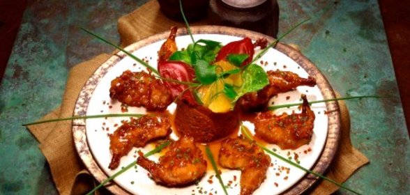 Острые перепелки с имбирем, корицей и апельсинами