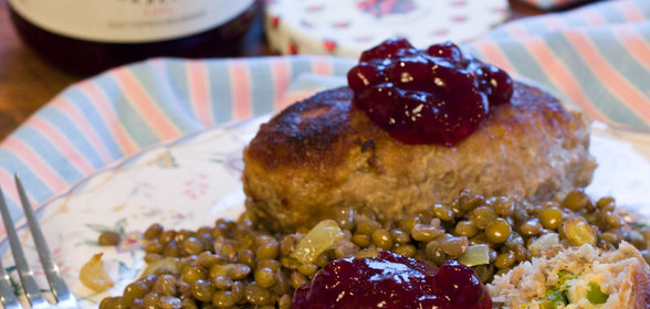 Рисово-мясные зразы с чечевичным гарниром