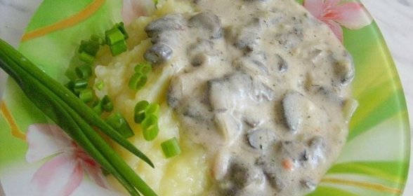 Грибы в сметанном соусе