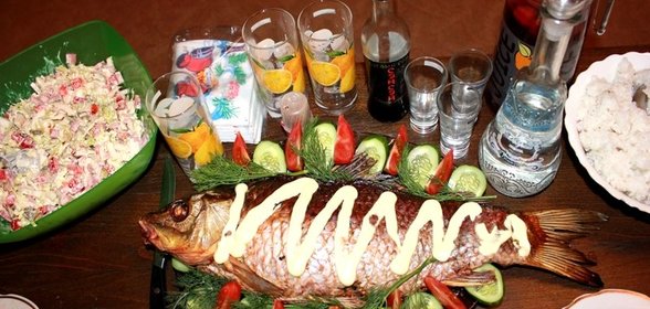 Рыба, запеченная с квашеной капустой