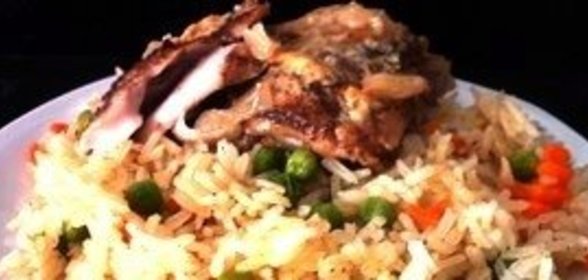 Курица по-купечески с рисом на гарнир