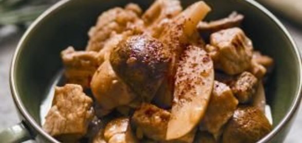 Грибы со свининой и картофелем