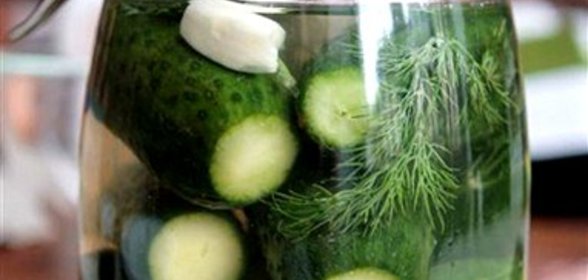 Малосольные огурцы с чесноком