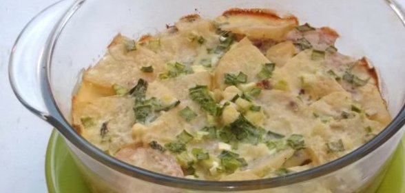 Кролик, запеченный с яйцом