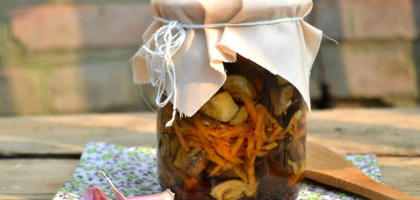 Баклажаны с морковкой и чесноком на зиму