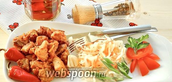 Нежная свинина с имбирём и квашеной капустой