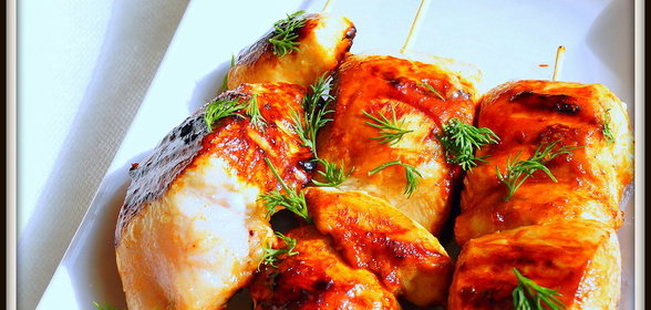 Шашлычки из куриной грудки с абрикосовым маринадом