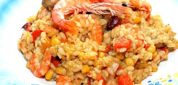 Плов с креветками