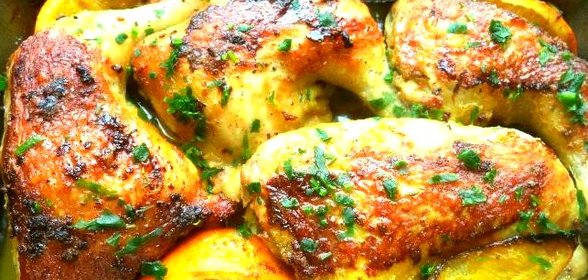 Куриные бедра с апельсинами