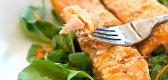 Лосось с апельсиновым джемом