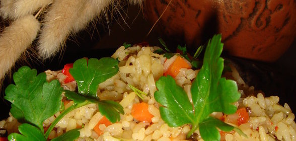 Каша рисовая с куриным мясом