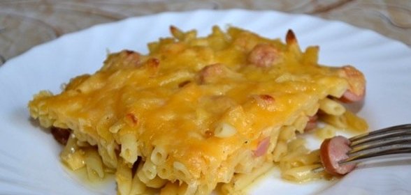 Макароны с сосиской в духовке