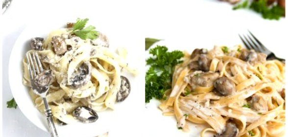 Сливочная паста с консервированными шампиньонами