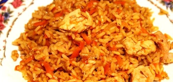 Вкусный плов с курицей