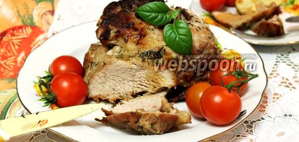 Свинина в горчично-медовом маринаде с тимьяном в духовке