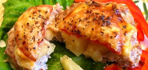 Биточки с ананасом и сыром