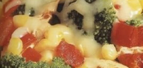 Жареные овощи с курятиной и сыром