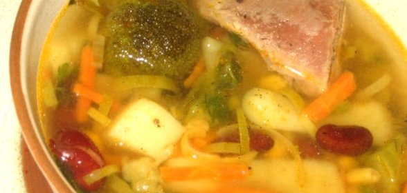 Овощной суп с индейкой