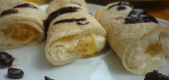 Блины с апельсиново-творожной начинкой