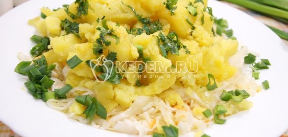 Картофель с квашеной капустой