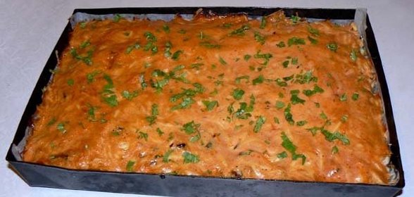 Картофель с мясом и грибами