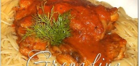 Куриные ножки с томатом и оливками