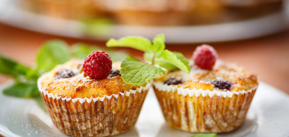 Капкейки с малиной