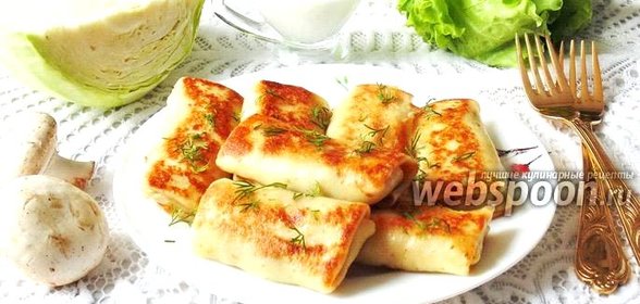 Блинчики с капустой и грибами