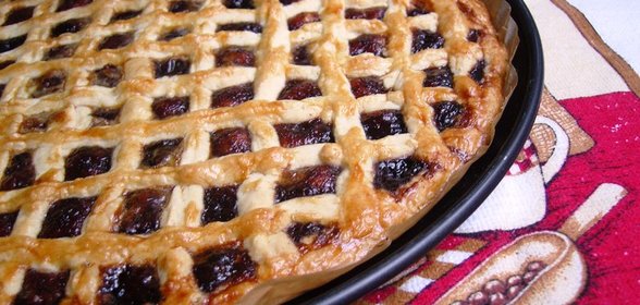 Песочный пирог Плетенка (с вареньем)