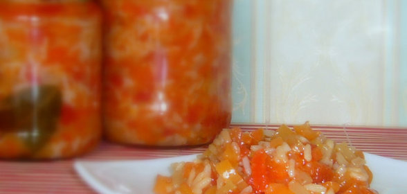 Салат с рисом на зиму