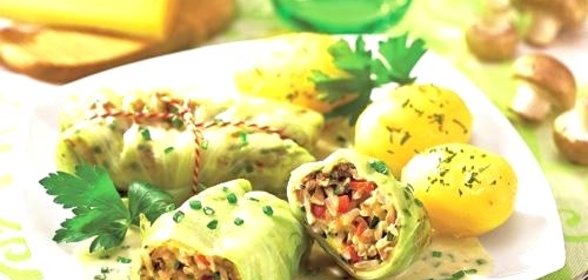 Голубцы с грибами и рисом