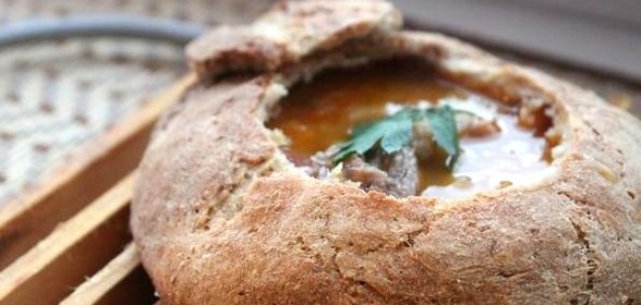 Суп в хлебе по-чешски