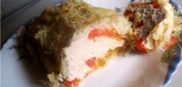 Батон из картошки с куриным мясом