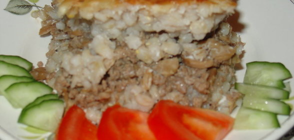 запеканка перловая с грибами