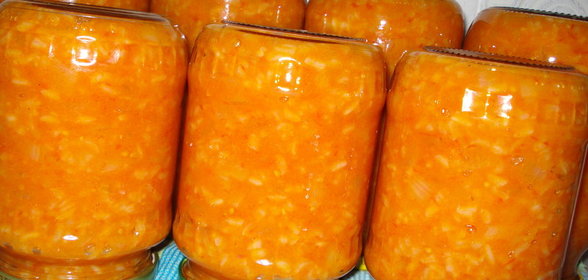 Салат с рисом (на зиму-без уксуса)