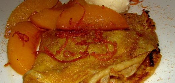 Блины фламбе с персиками (для маленькой такой компании)