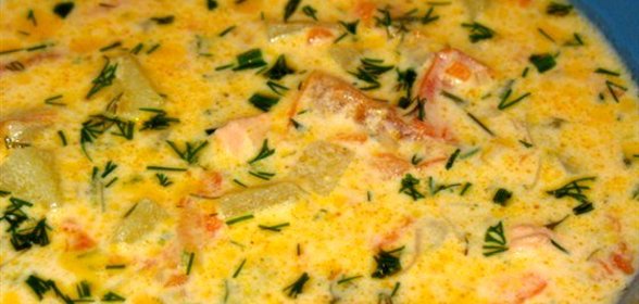 Сливочный суп с семгой