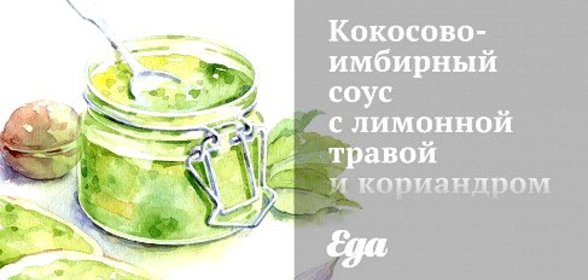 Кокосово-имбирный соус с лимонной травой и кориандром