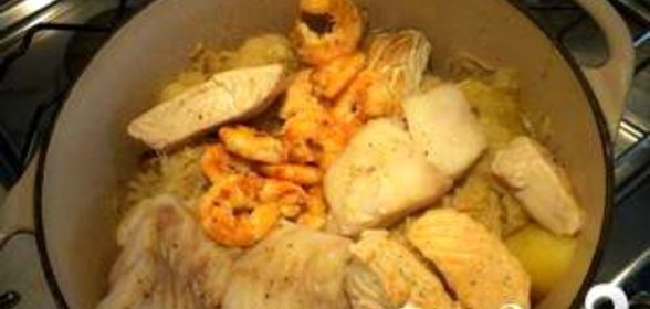 Морепродукты с квашеной капустой