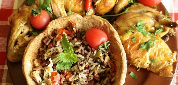 Курочка фаршированная рисом