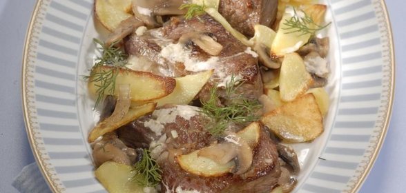 Фаршированная вырезка фламбе