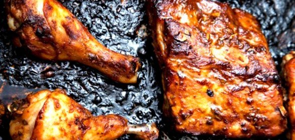 Цыленок с перцем чипотле, корицей и сахаром