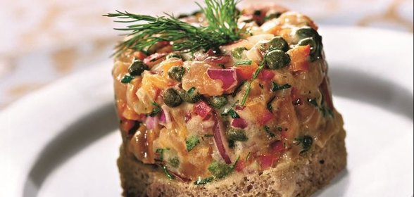 Тартар из слабосоленого лосося